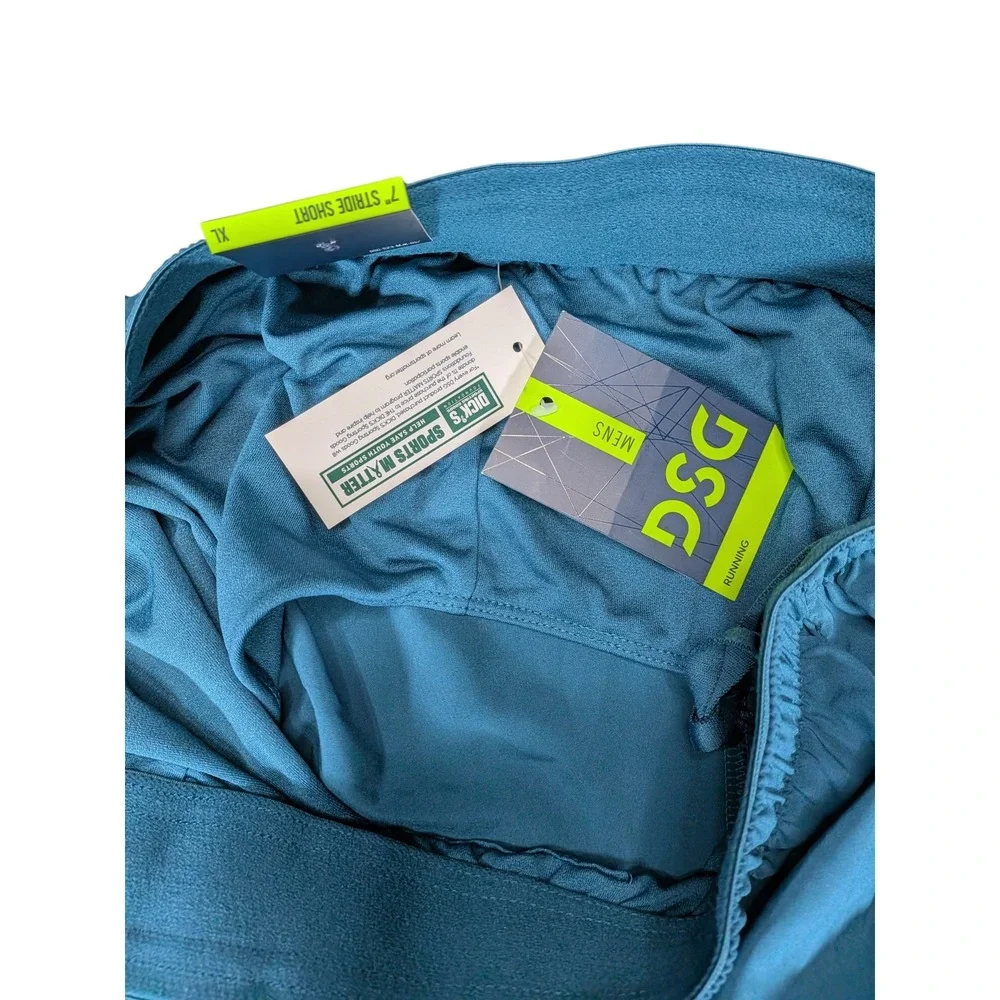 DSG Mens 7 Inch Stride Running Shorts Teal Blue XL NWT Athletic Gym Training